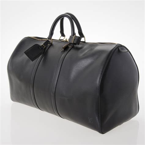 louis vuitton black keepall bag